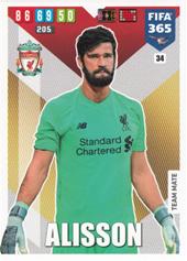 Alisson 19-20 Panini Adrenalyn XL FIFA 365 #34