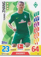 Zhang Yuning 17-18 Topps Match Attax BL #53