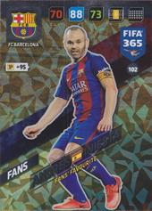 Iniesta Andrés 17-18 Panini Adrenalyn XL FIFA 365 Fans Favourite #102