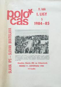 Zápasový bulletin Slavia Praha-Slovan Bratislava (11.11.1984)