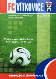 Zápasový bulletin Vítkovice-Dukla Praha (7.11.2008)