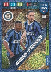 Asamoah D'Ambrosio 19-20 Panini Adrenalyn XL FIFA 365 Dynamic Duo #377