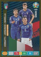 Verratti Jorginho Barella 2020 Panini Adrenalyn XL EURO Midfield Engine #444