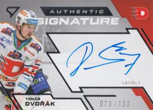 Dvořák Tomáš 23-24 Tipsport Extraliga Authentic Signature Level 1 #SL1-TD