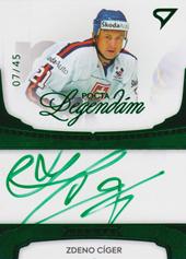 Cíger Zdeno 2018 Pocta legendám Autogram Green #A09