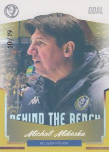 Mikeska Michal 23-24 GOAL Cards Chance liga Behind the Bench Silver #BB-17