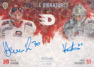 Honzík Vondraš 24-25 GOAL Cards Maxa liga Double Signatures Neon #DS-HV
