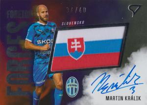 Králik Martin 25-26 Chance Liga Foreign Forces Silver Auto Flag #FFS-MK