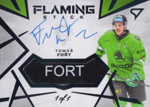 Fořt Tomáš 24-25 Tipsport Extraliga Flaming Stick Auto Black #FS-FO
