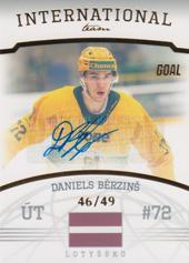 Bērziņš Daniels 22-23 GOAL Cards Chance liga International Team Autograph #IT-2