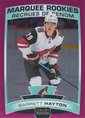 Hayton Barrett 19-20 O-Pee-Chee Platinum Marquee Rookies Matte Pink #181