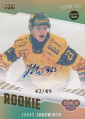 Jungwirth Jonáš 22-23 GOAL Cards Chance liga Rookie Autograph #RO-3