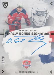 Šedivý Ondrej 23-24 GOAL Cards Finally Bonus Signature Silver #S-PO3