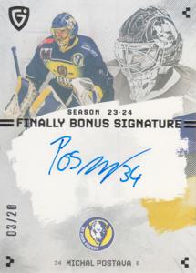 Postava Michal 23-24 GOAL Cards Finally Bonus Signature Silver #S-PR2